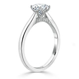 1.00ct  Round Cut Moissanite Engagement Ring, Classic Six Claw,  Available in White Gold, Platinum, Rose Gold or Yellow Gold