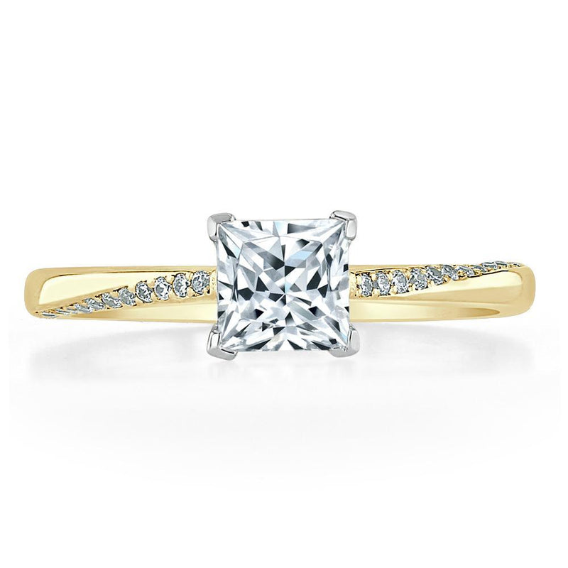 1.20ct  Princess Cut Moissanite Engagement Ring, Classic Style,  Available in White Gold, Platinum, Rose Gold or Yellow Gold