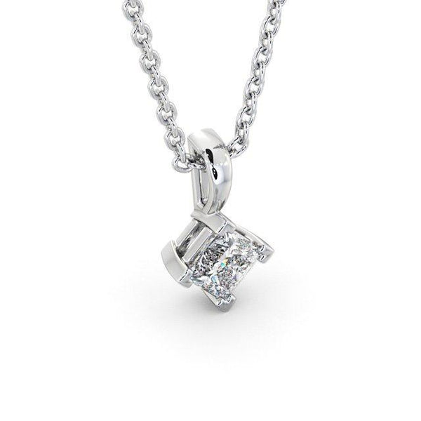 Princess Cut Classic Solitaire Pendant