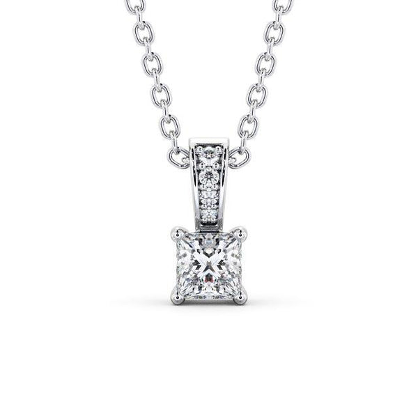 Princess Cut Classic Solitaire Pendant