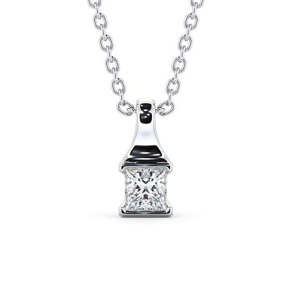 Princess Cut Classic Solitaire Pendant