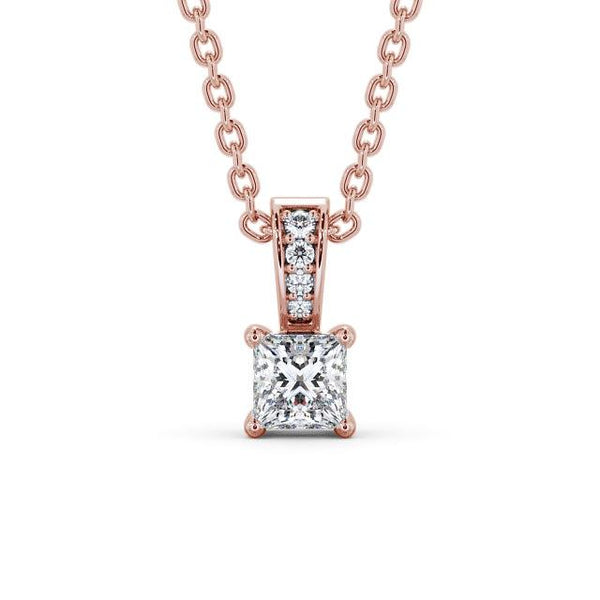 Princess Cut Classic Solitaire Pendant