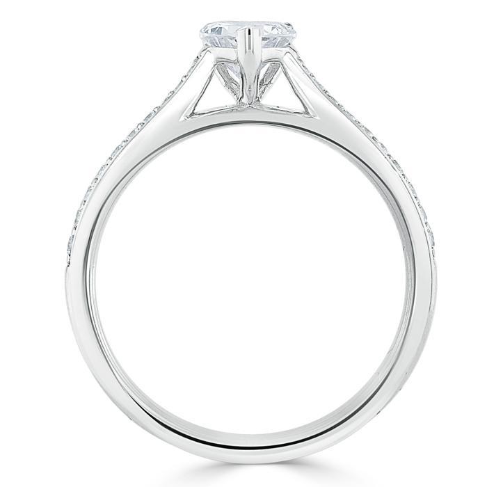 1.20ct  Heart Cut Moissanite Engagement Ring, Classic Style,  Available in White Gold, Platinum, Rose Gold or Yellow Gold