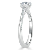 1.00ct Asscher Cut Moissanite Engagement Ring, Classic Style,  Available in White Gold, Platinum, Rose Gold or Yellow Gold