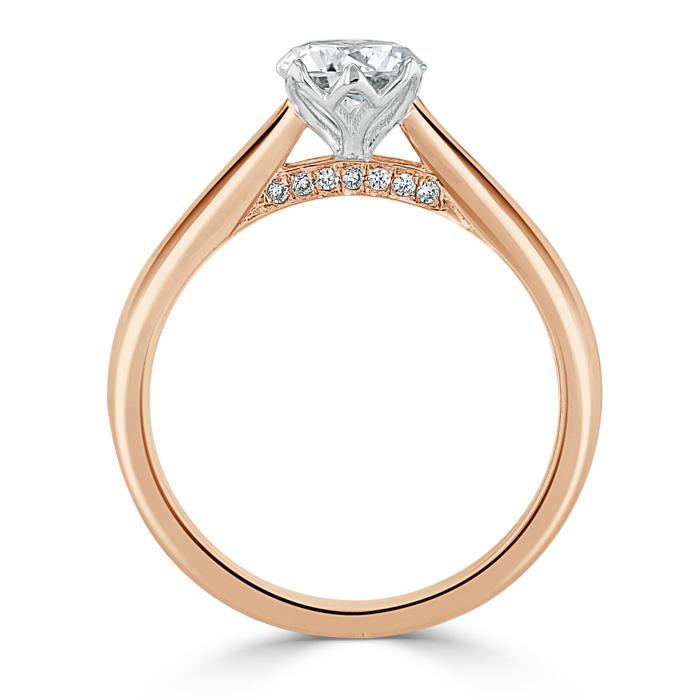 1.00ct  Round Cut Moissanite Engagement Ring, Classic Six Claw,  Available in White Gold, Platinum, Rose Gold or Yellow Gold