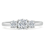 1.00ct  Round Cut Moissanite 3 stone Engagement Ring,  Available in White Gold, Platinum, Rose Gold or Yellow Gold