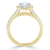 1.50ct  Round Cut Moissanite  Halo Engagement Ring, Tiffany Style,  Available in White Gold, Platinum, Rose Gold or Yellow Gold