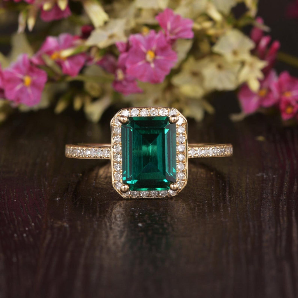 Unique Wedding Emerald Green Rings – Segal Jewelry