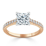 1.00ct  Princess Cut Moissanite Engagement Ring, Classic Style,  Available in White Gold, Platinum, Rose Gold or Yellow Gold