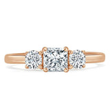 1.25ct  Princess Cut Moissanite 3 stone Engagement Ring,  Available in White Gold, Platinum, Rose Gold or Yellow Gold