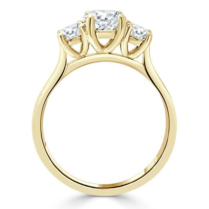 1.25ct  Princess Cut Moissanite 3 stone Engagement Ring,  Available in White Gold, Platinum, Rose Gold or Yellow Gold