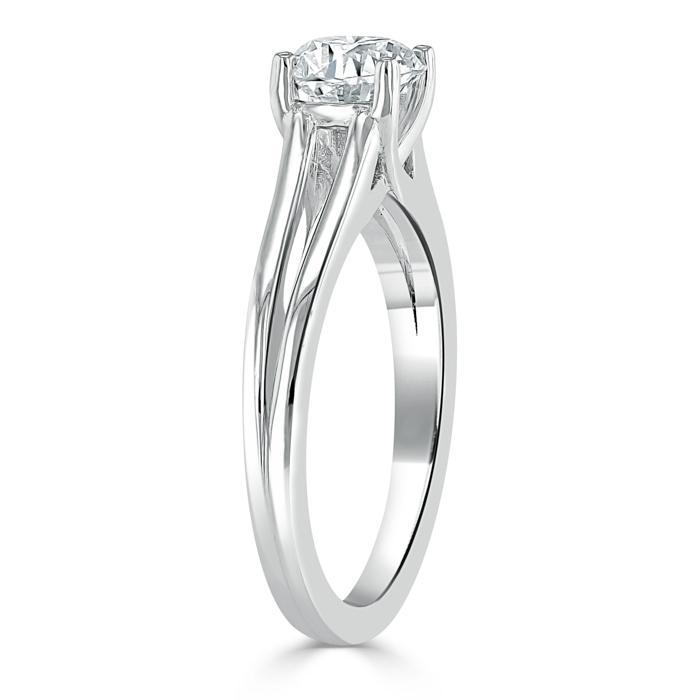 1.00ct  Oval Cut Moissanite Engagement Ring, Classic Style with Split Shank,  Available in White Gold, Platinum, Rose Gold or Yellow Gold