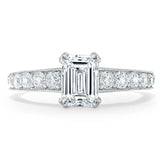 1.35ct  Emerland Cut Moissanite Engagement Ring, Tiffany Style,  Available in White Gold, Platinum, Rose Gold or Yellow Gold