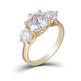 3.50ct Round Cut Moissanite Engagement Ring, Vintage Design, Available in 14Kt or 18Kt Yellow Gold